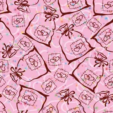 Valentine seamless background Stock Illustration