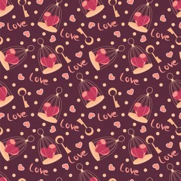 Valentine seamless hearts pattern Stock Illustration