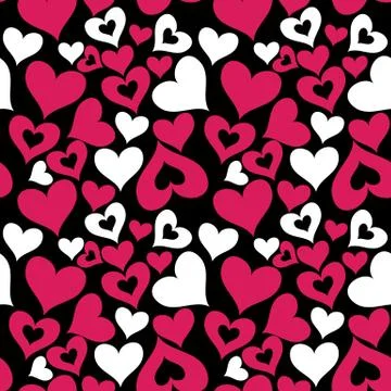 Valentine Seamless Hearts Pattern Stock Illustration