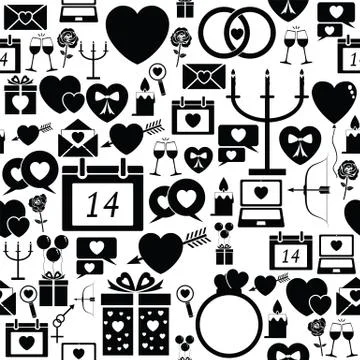 Valentine seamless pattern background icon. Stock Illustration