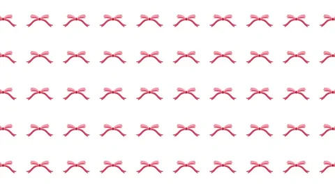 Valentine Seamless Pattern with Cute Pink Ribbon Bows on White Background Stock Footage 345539658