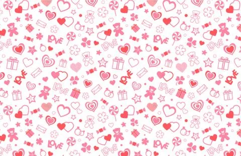 Valentine seamless pattern Stock Illustration
