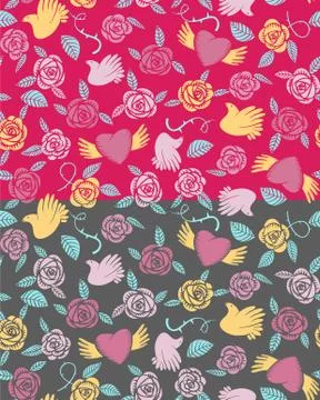 Valentine seamless pattern on a transparent background Stock Illustration