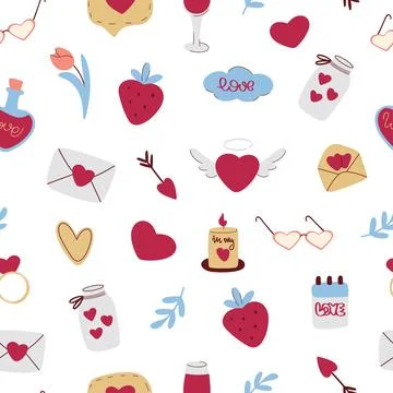 Valentine seamless pattern vector illustration Stock Illustration