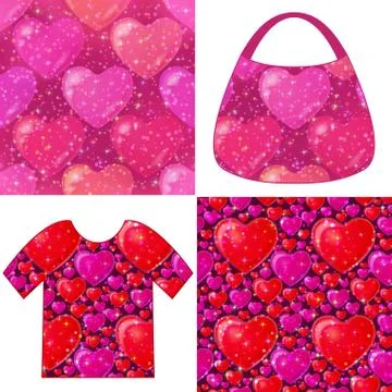 Valentine Seamless Patterns Stock Illustration
