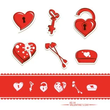 Valentine set icon Stock Illustration