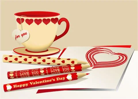 Valentine set Stock Illustration