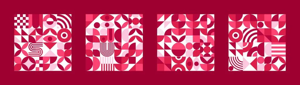 Valentine shape pattern tiles abstract backgrounds Stock Illustration