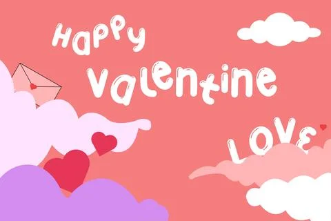 Valentine in the sky Stock Illustration