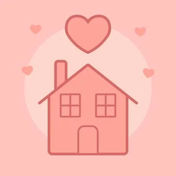 Valentine smart home Stock Illustration