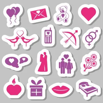 Valentine stickers Stock Illustration
