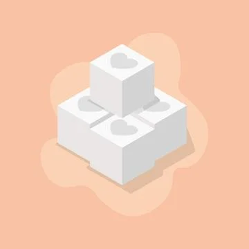 Valentine sugar cubes Stock Illustration