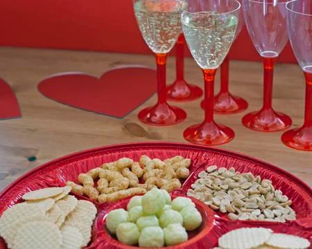 Valentine table setting Stock Photos