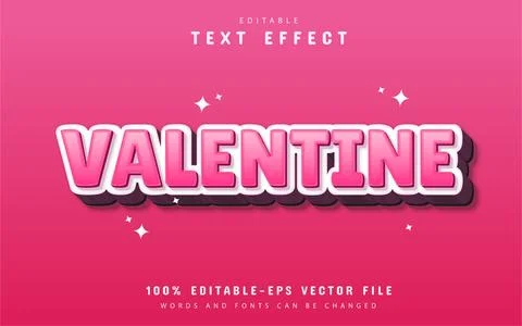 Valentine text effect Stock Illustration