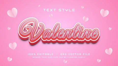 Valentine Text Style Illustrazione stock