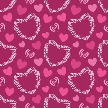 Valentine tile pattern with pink heart shape Stock Illustration