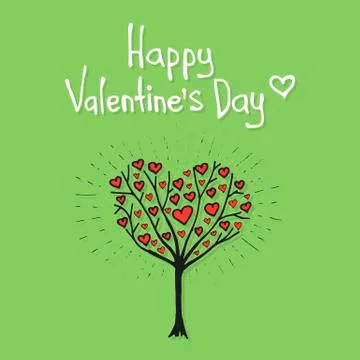 Valentine tree with hearts vector Stock Illustration
