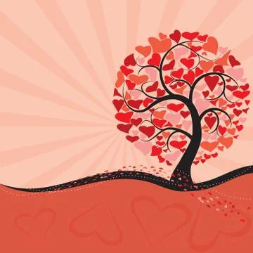 Valentine tree Stock Illustration