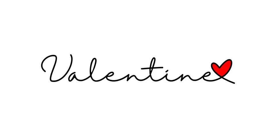 Valentine vector background, with the concept of typography and heart or love Stock Illustration