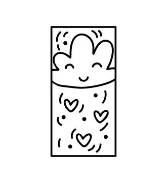 Valentine vector composition happy cloud and rain with hearts. Hand drawn love イラスト素材