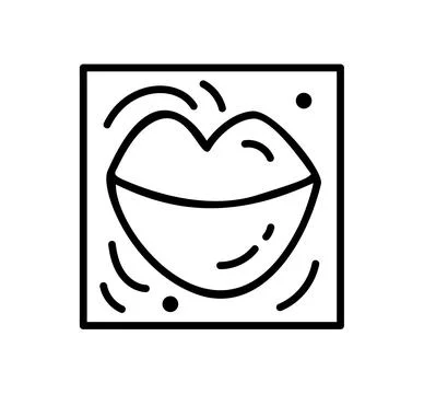 Valentine vector composition lips. Hand drawn love holiday constructor logo in Illustrazione stock