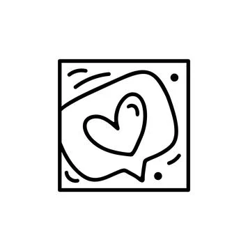 Valentine vector composition speach bubble with heart. Hand drawn love holiday 스톡 일러스트