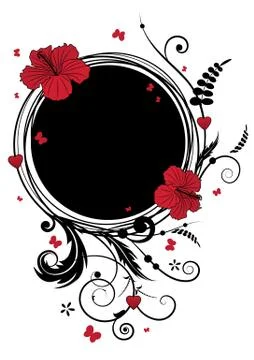 Valentine vector floral frame Illustrazione stock