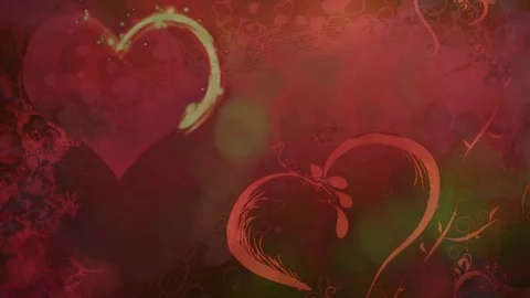 Valentine Video Background Loop 03 Orange Heart Vídeo Stock 72018426