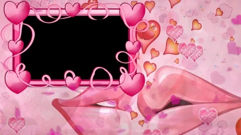 Valentine Video Background Loop_13_Pink moving hearts with alpha background Stock Footage 84630228