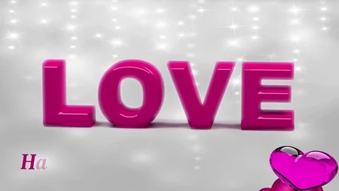 Valentine Video Background Loop_16_shinning particles with pink hearts Stock Footage 84464390