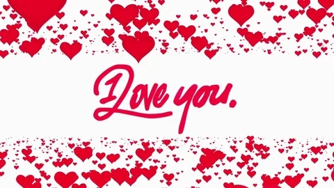 Valentine Video Background Loop_19_Red moving hearts with white background Stock Footage 84465304