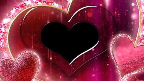 Valentine Video Background Loop_20_ crystal heart alpha background Stock Footage 84631781