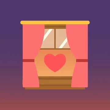 Valentine window Stock Illustration