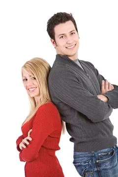 Valentine's: back to back couple Stock Photos