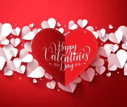 Valentines Background concept in red color with happy valentines day Stock Illustration