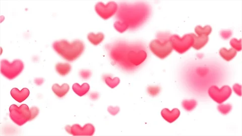 Valentines background, flying abstract hearts shape and particles Vídeo Stock 100601662