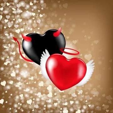 Valentines background with hearts Stock Illustration