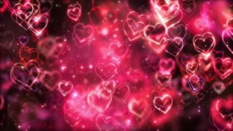 Valentines Background Red Hearts Particles Stock Footage 311532835