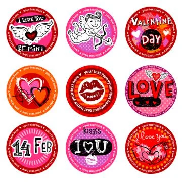 Valentine's badges Stock Illustration
