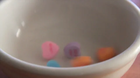Valentine's Candy Falling in Slow Motion Video stock 34261674