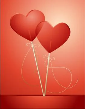 Valentine's candy lollipops Stock Illustration