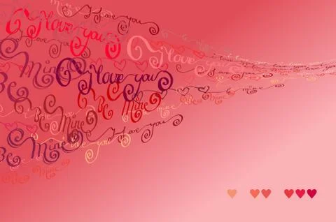 Valentines card I love you words background. Stock Illustration