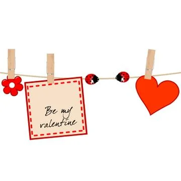 Valentine's card with ladybugs Stock Illustration