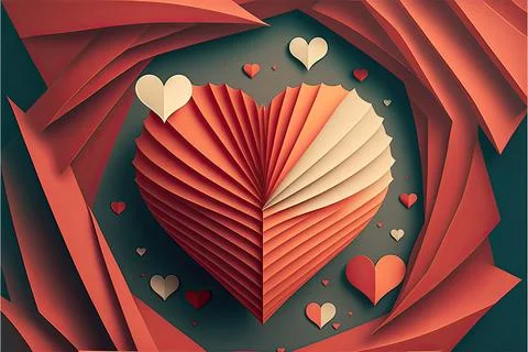Valentine's card, vector 2d, white background, Made by AI,Artificial intell.. Stock Illustration