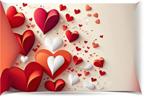 Valentine's card, vector 2d, white background, Made by AI,Artificial intell.. Stock Illustration