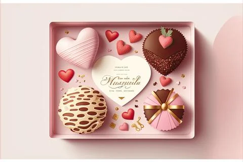 Valentine's card, vector 2d, white background, Made by AI Stock Illustration