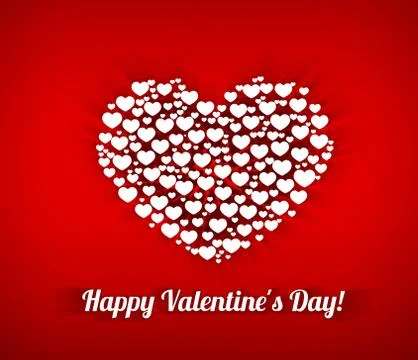 Valentines composition of the hearts Stock Illustration