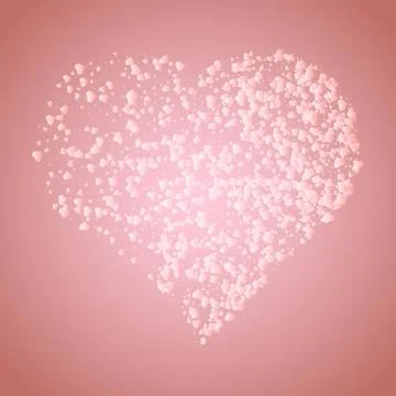 Valentines composition of the hearts on a pink background. Vector illustration Stock Illustration