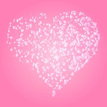 Valentines composition of the hearts on a pink background. Vector illustration Stock Illustration