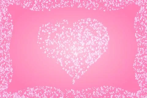 Valentines composition of the hearts on a pink background. Vector illustration Illustrazione stock